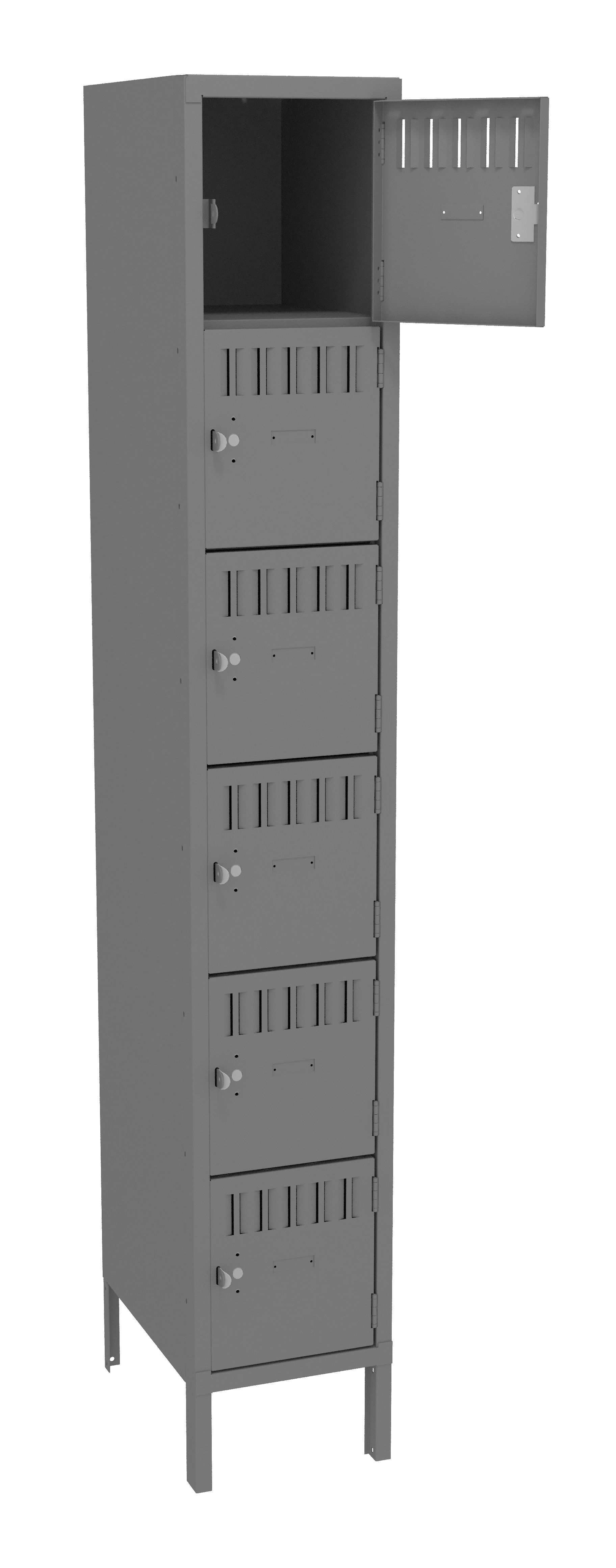 Tennsco Box Compartments With Legs, Single Stack, 12w X 18d X 78h, Medium Gray BS6-121812-1-MGY, Tennsco Box Compartments With Legs, Single Stack, 12w X 18d X 78h, Medium Gray