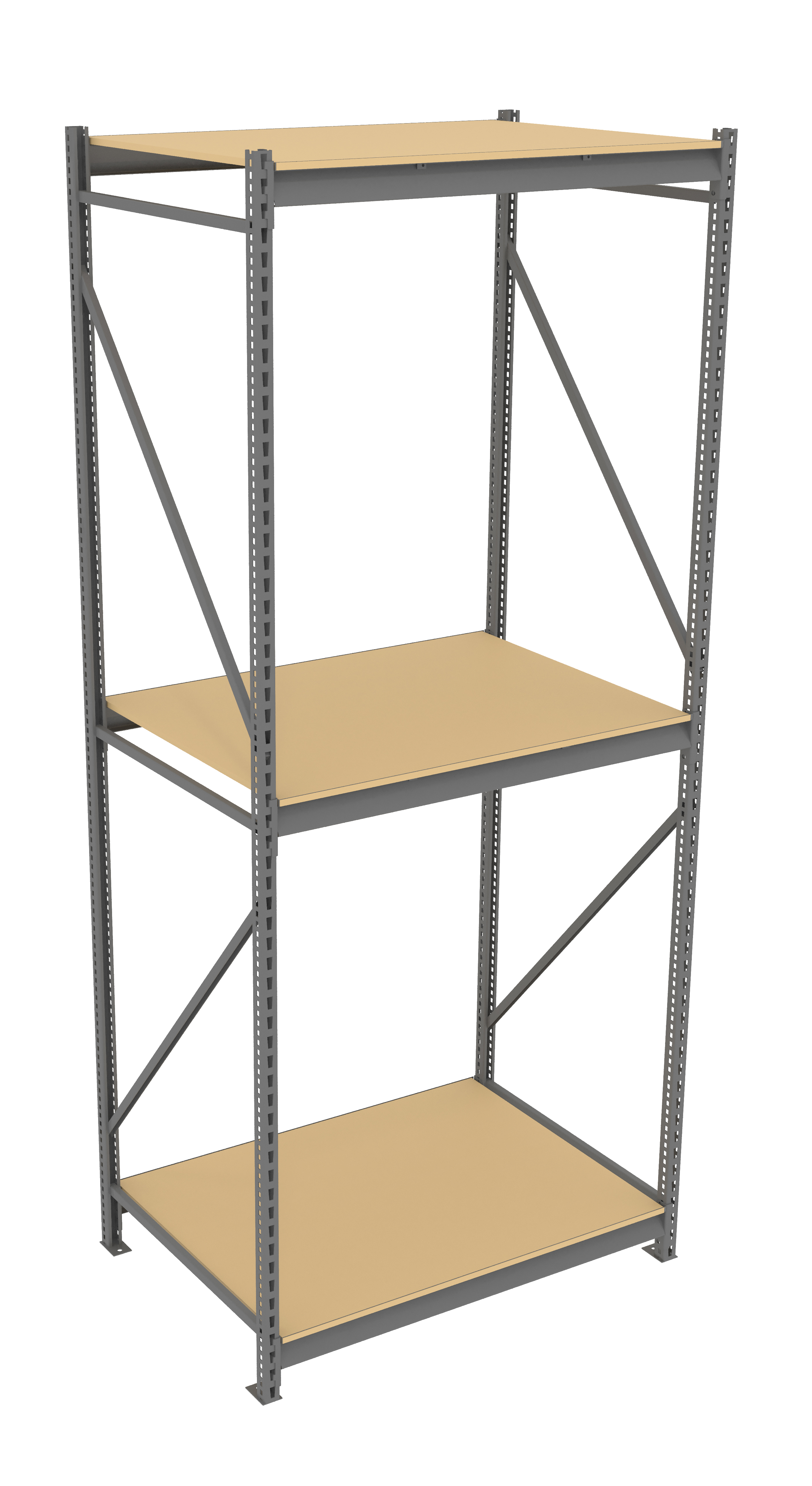Tennsco Bulk Storage Rack Starter Unit With Particleboard Decking