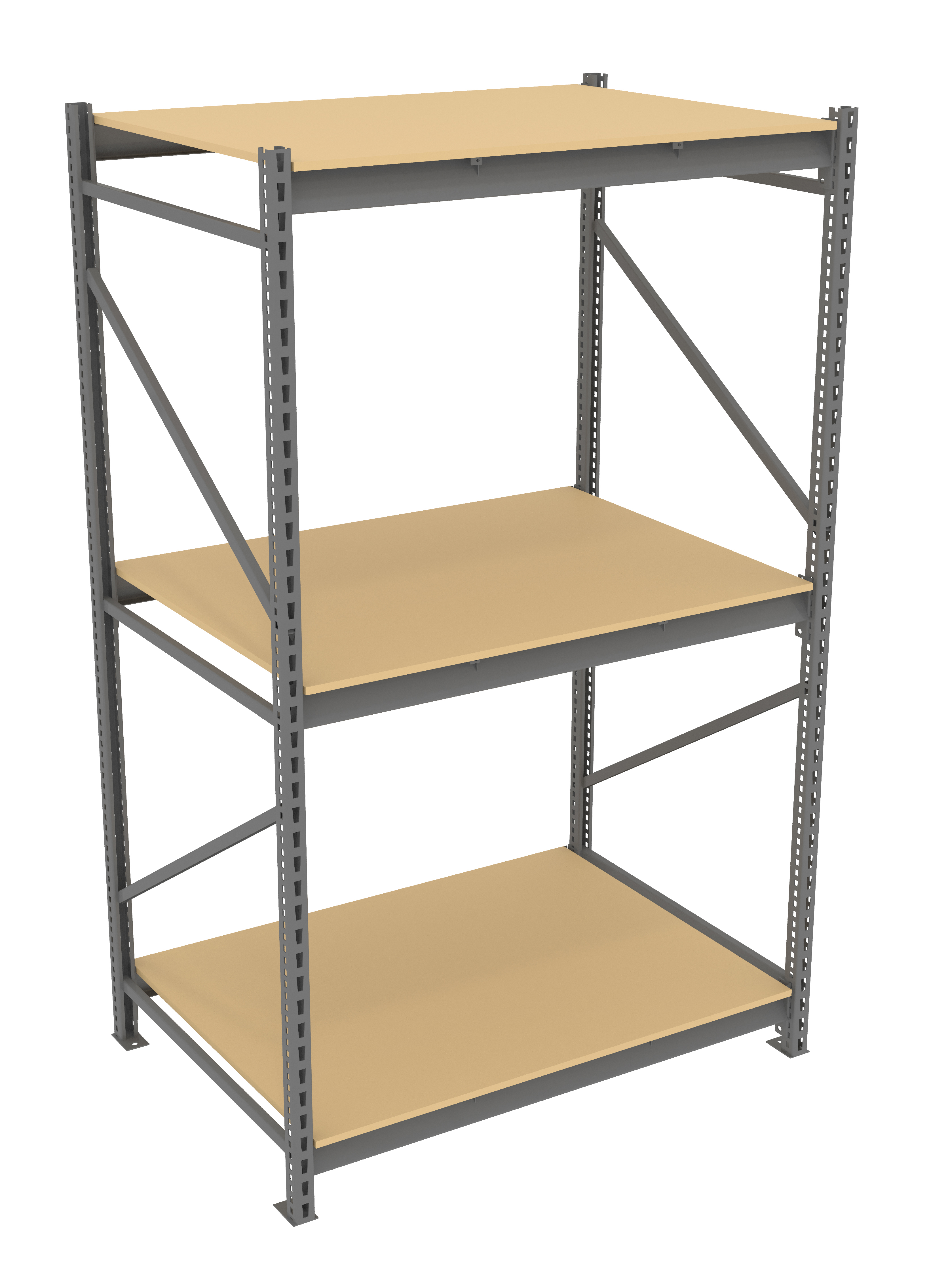 Tennsco Bulk Storage Rack Starter Unit With Particleboard Decking