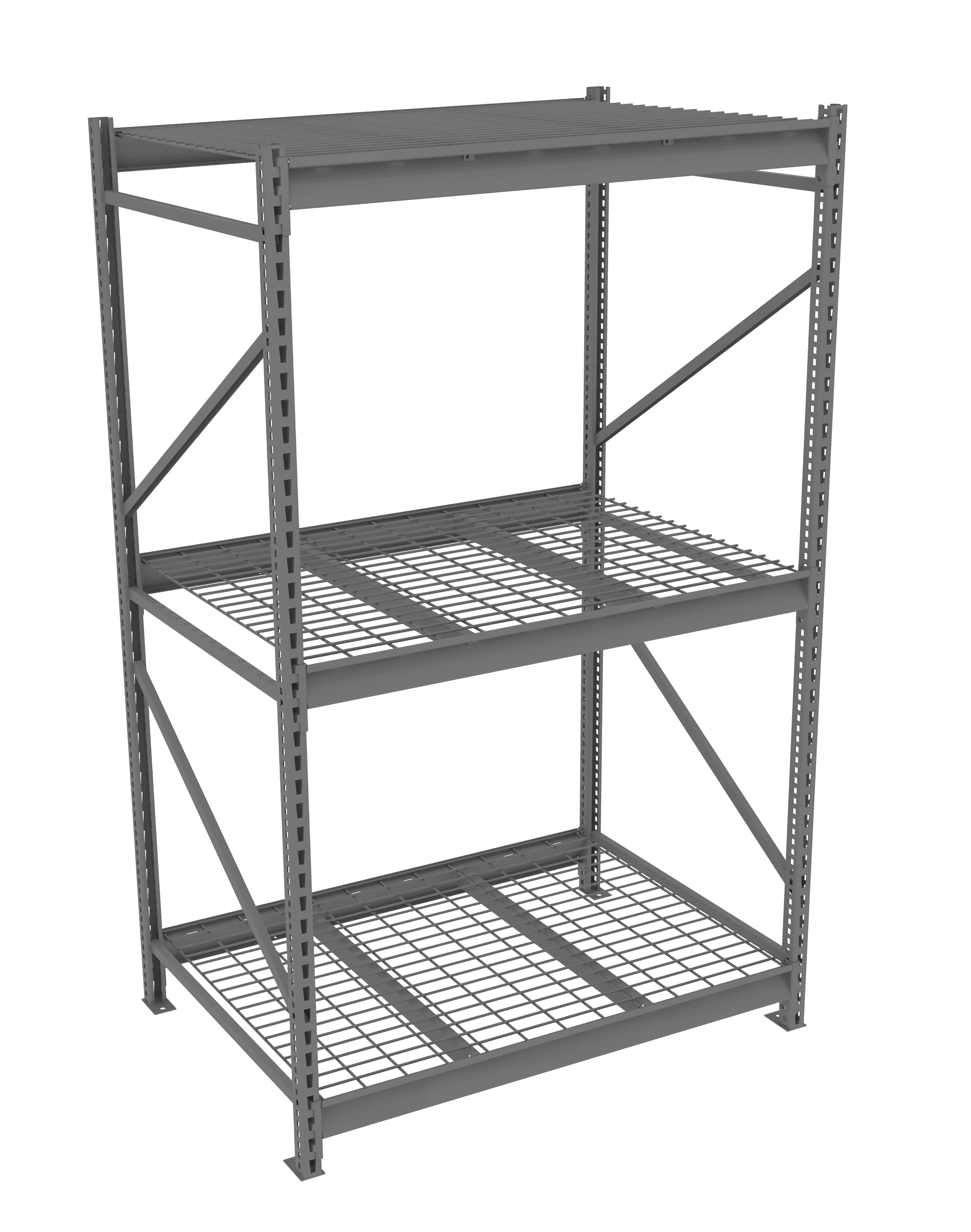 Tennsco Bulk Storage Rack Starter Unit With Wire Decking