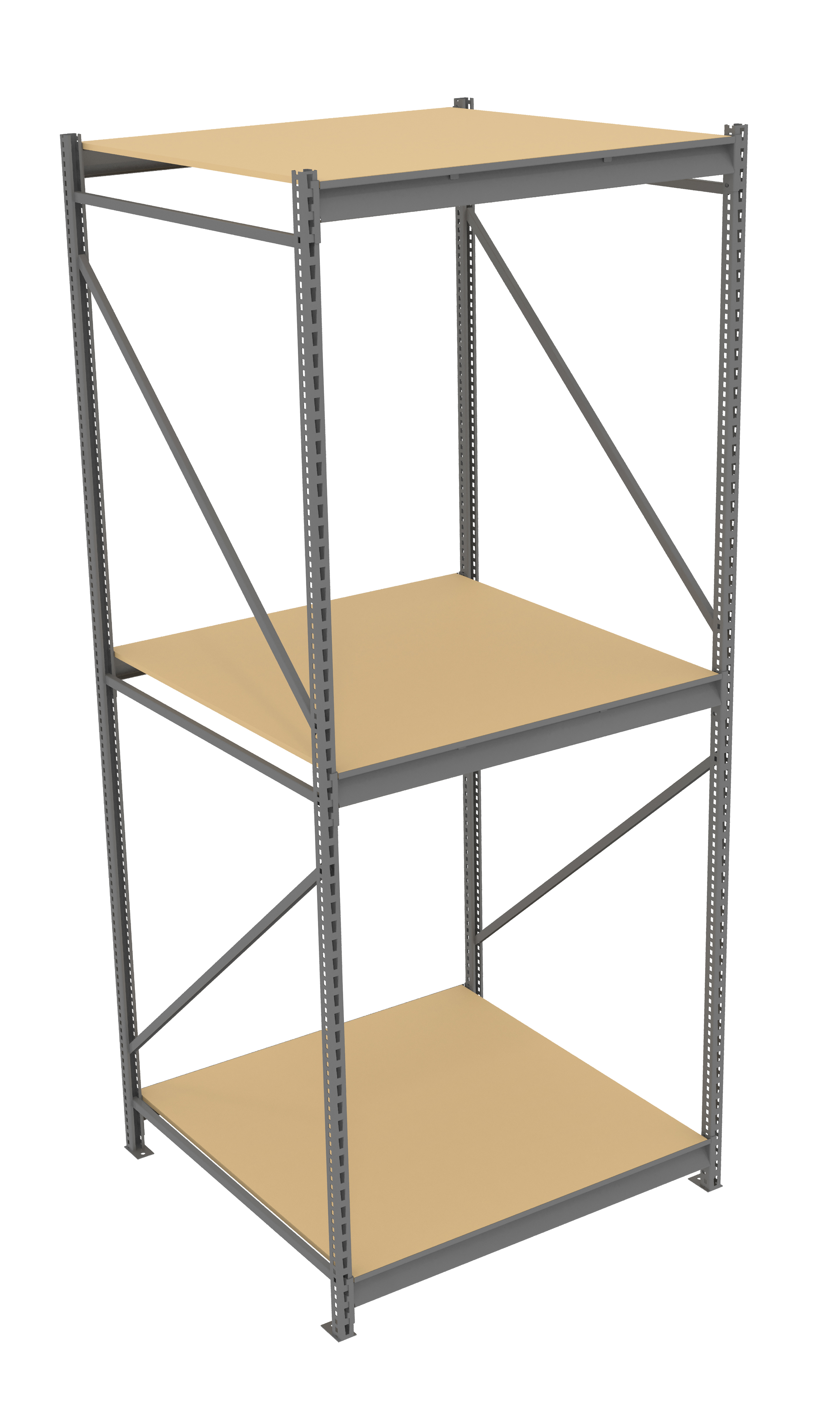 Tennsco Bulk Storage Rack Starter Unit With Particleboard Decking