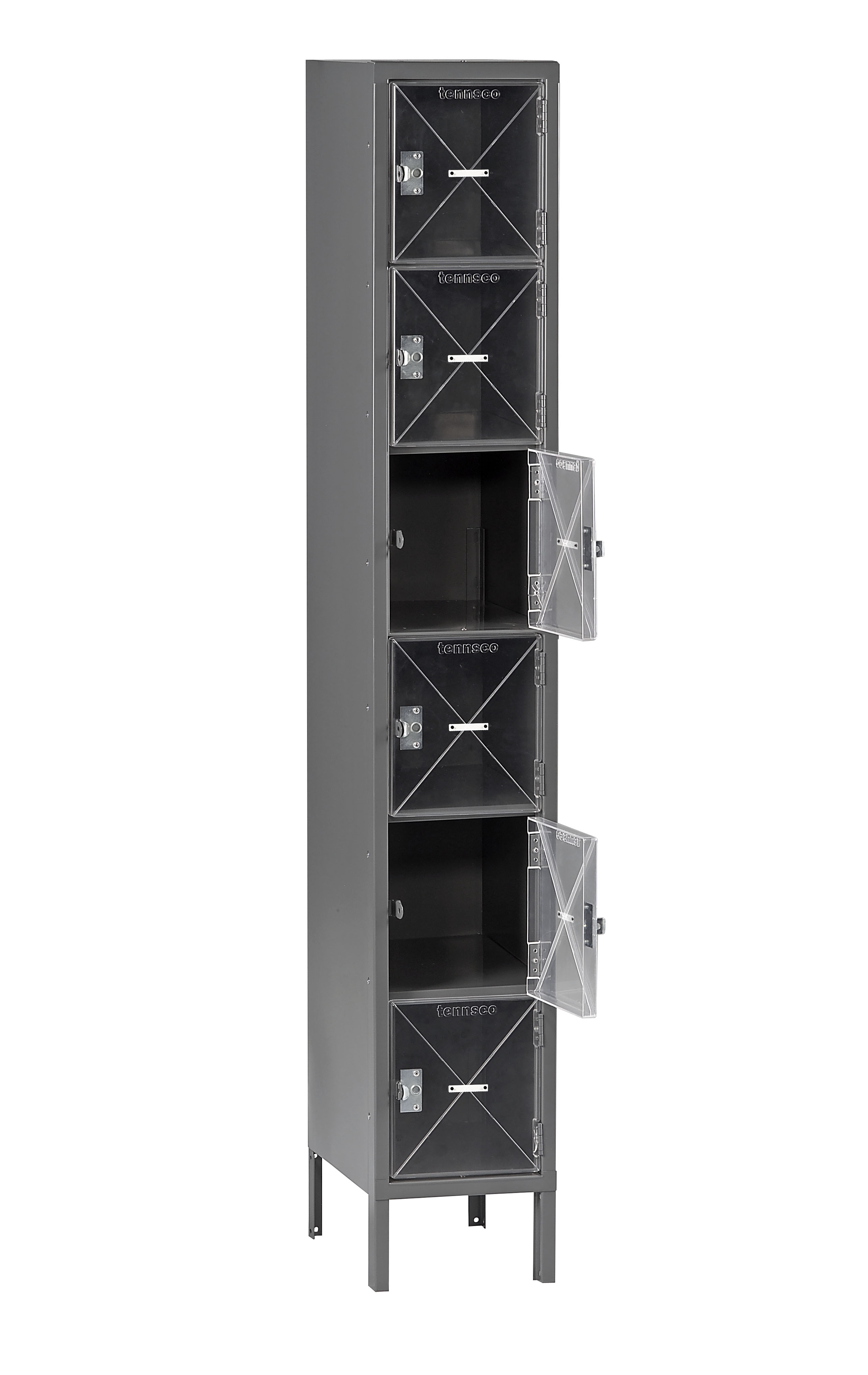 Tennsco 6 High C-Thru Box Locker – One Wide With Legs (Assembled)