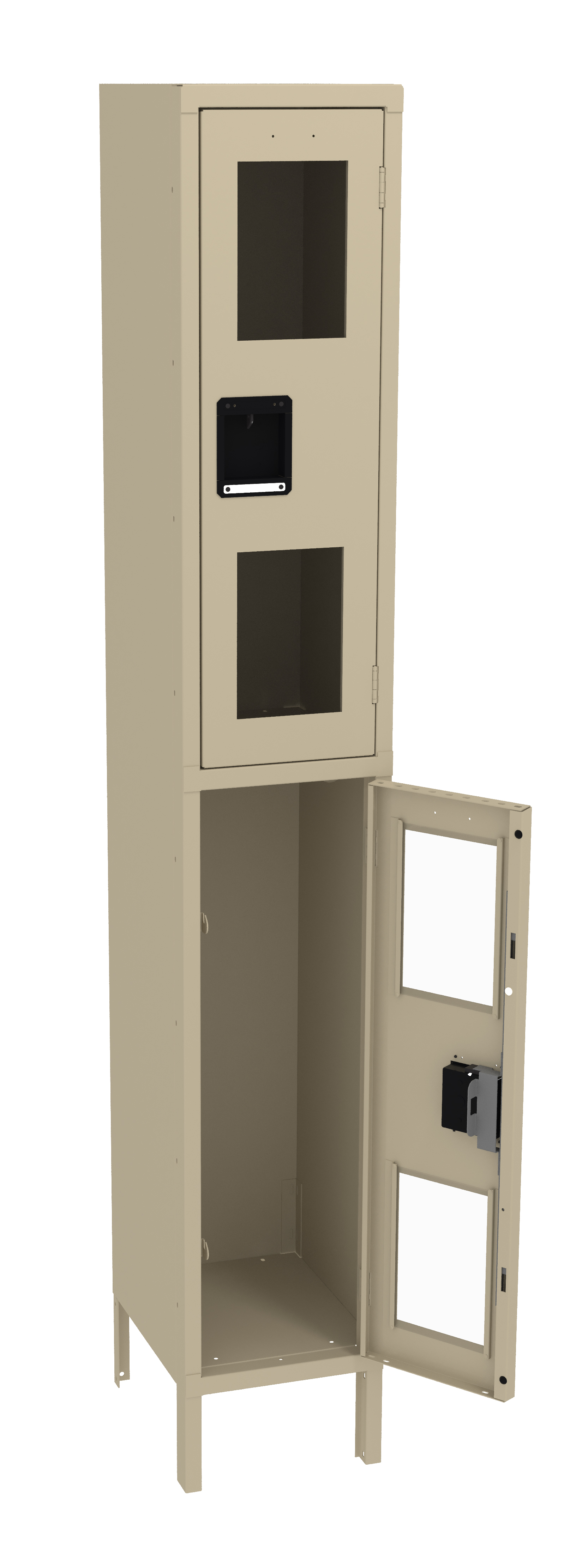 Tennsco Double Tier C-Thru Locker – One Wide With Legs (Assembled)