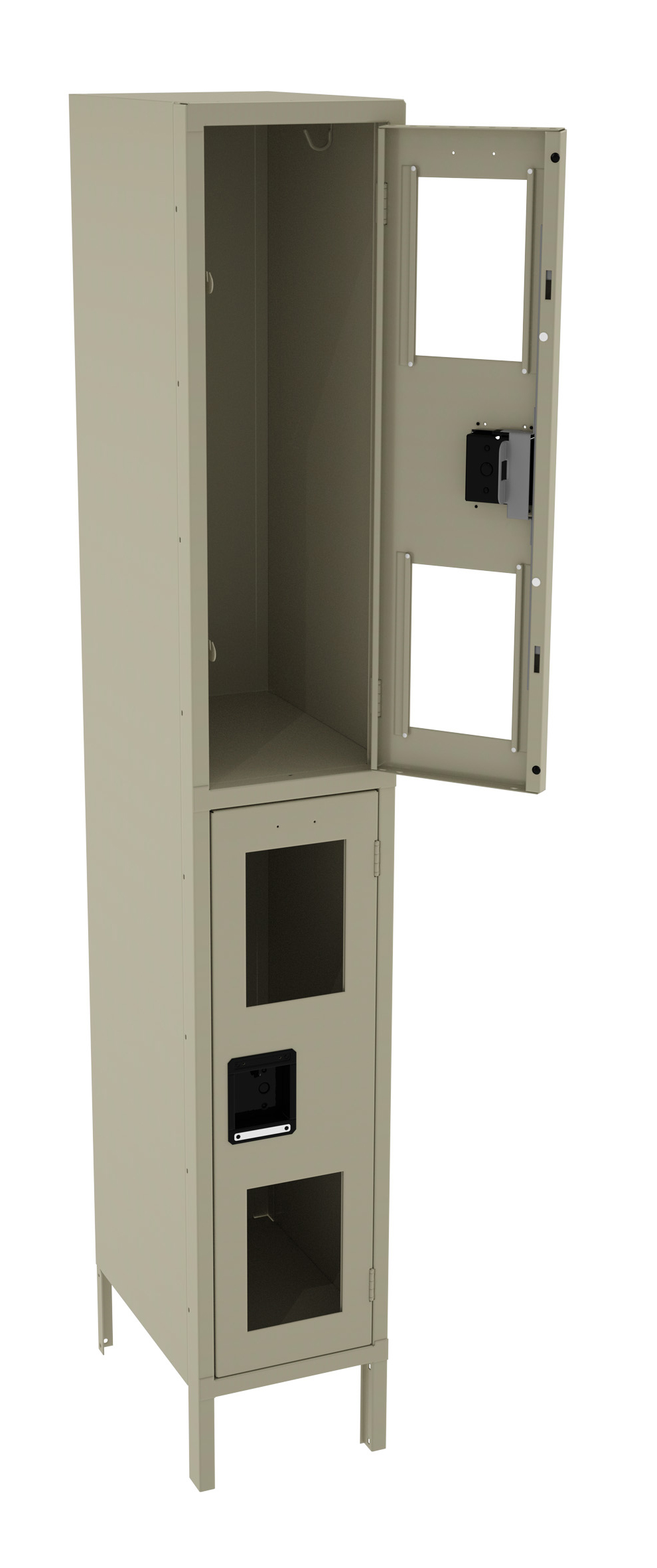 Tennsco Double Tier C-Thru Locker – One Wide With Legs (Assembled)