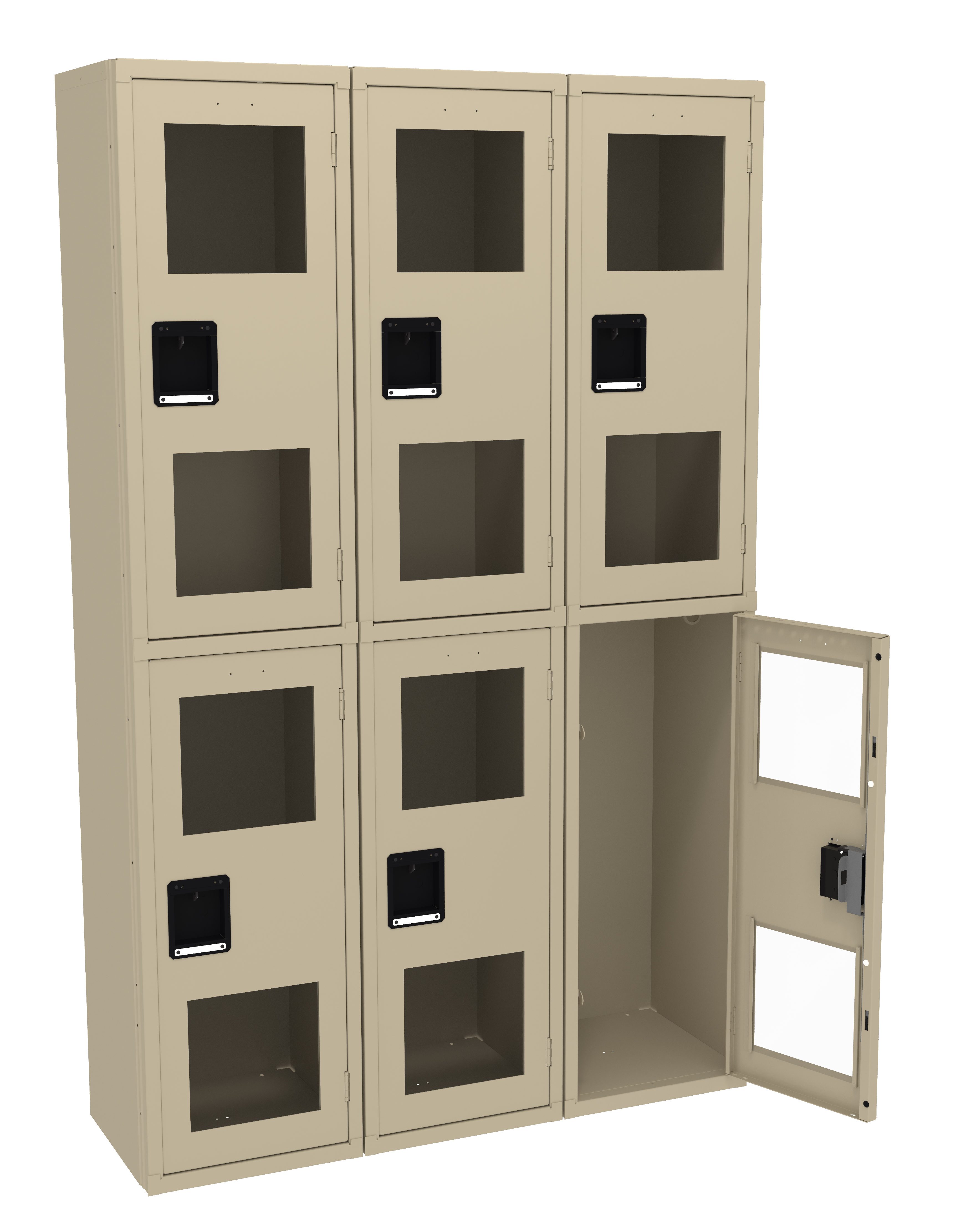 Tennsco Double Tier C-Thru Locker – Three Wide, No Legs (Assembled)