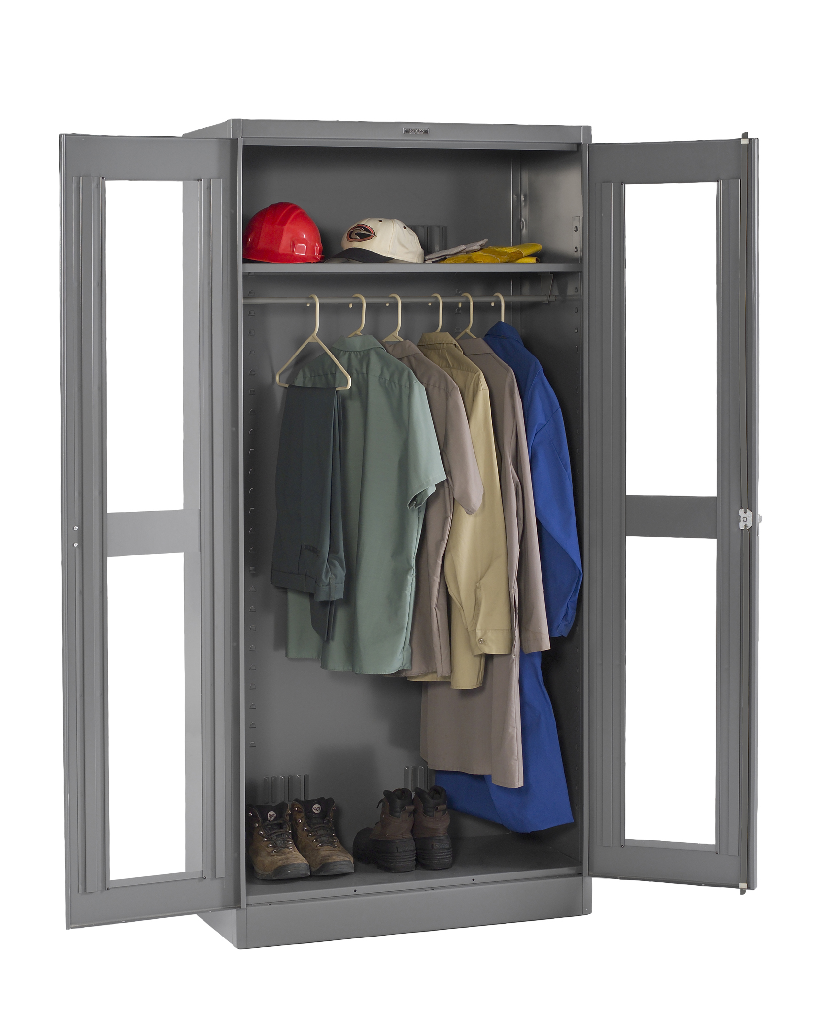 Tennsco Deluxe Wardrobe Cabinet with C-Thru Doors (Unassembled)