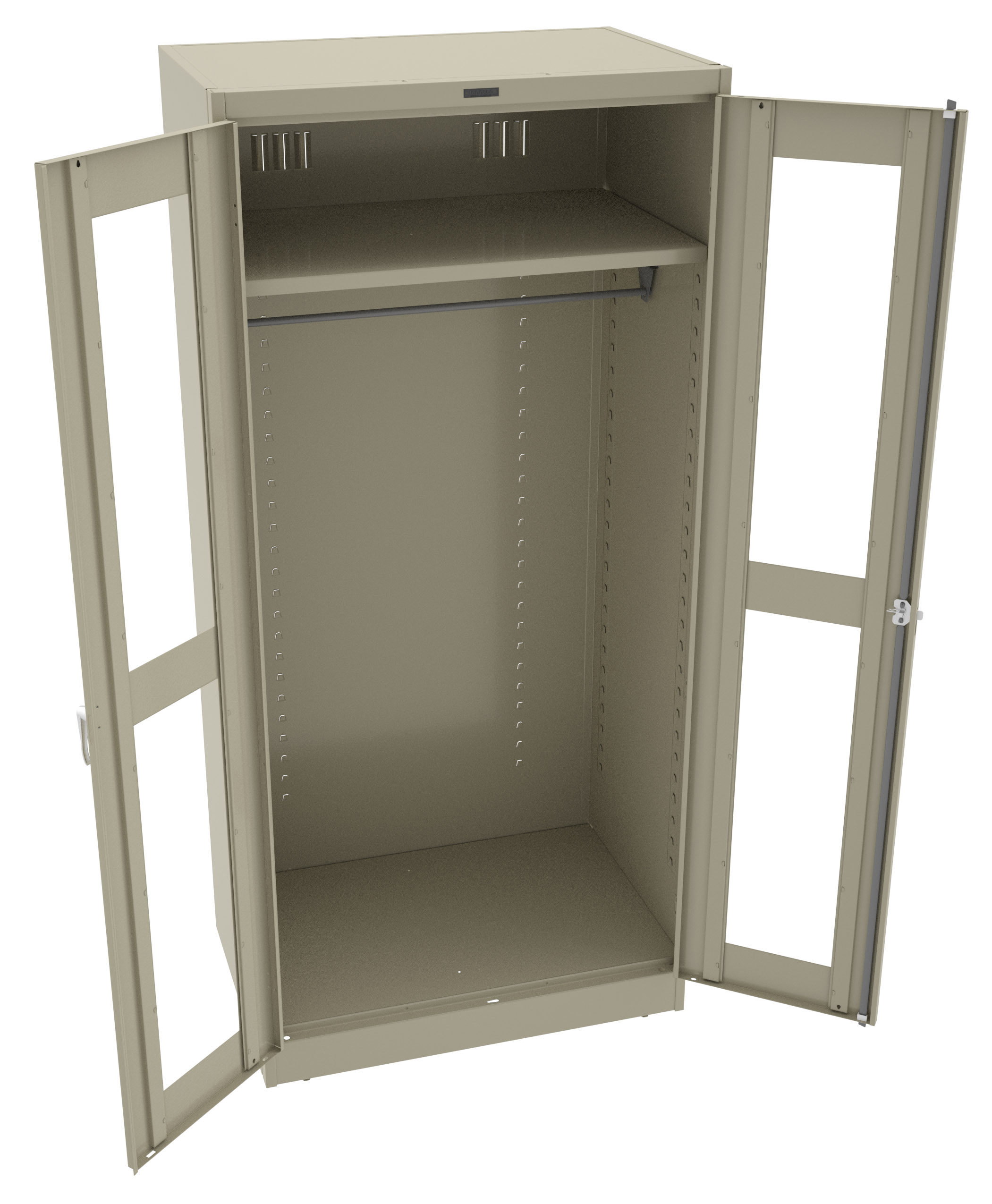 Tennsco Deluxe Wardrobe Cabinet with C-Thru Doors (Unassembled)
