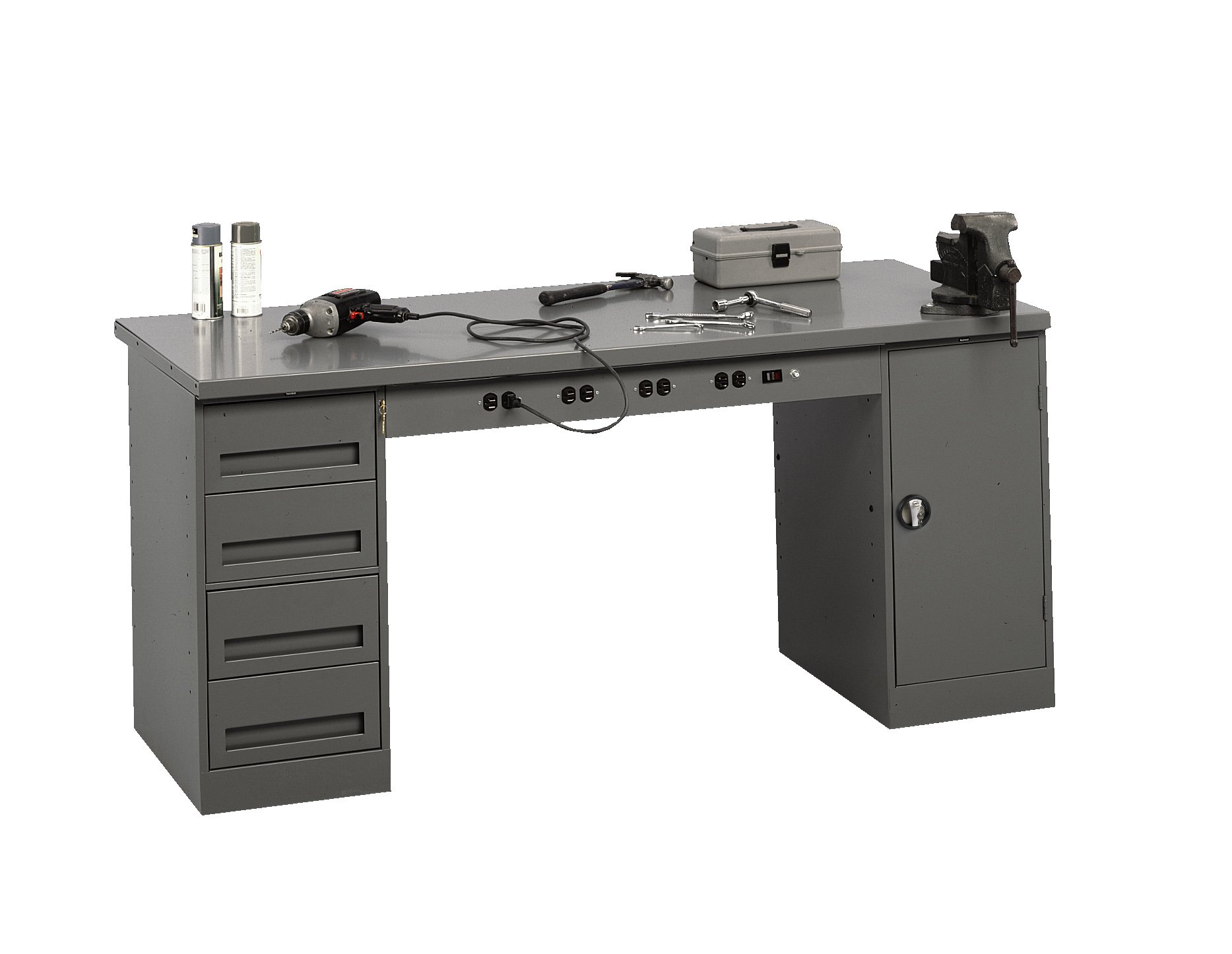 Tennsco Workbench With Modular Units
