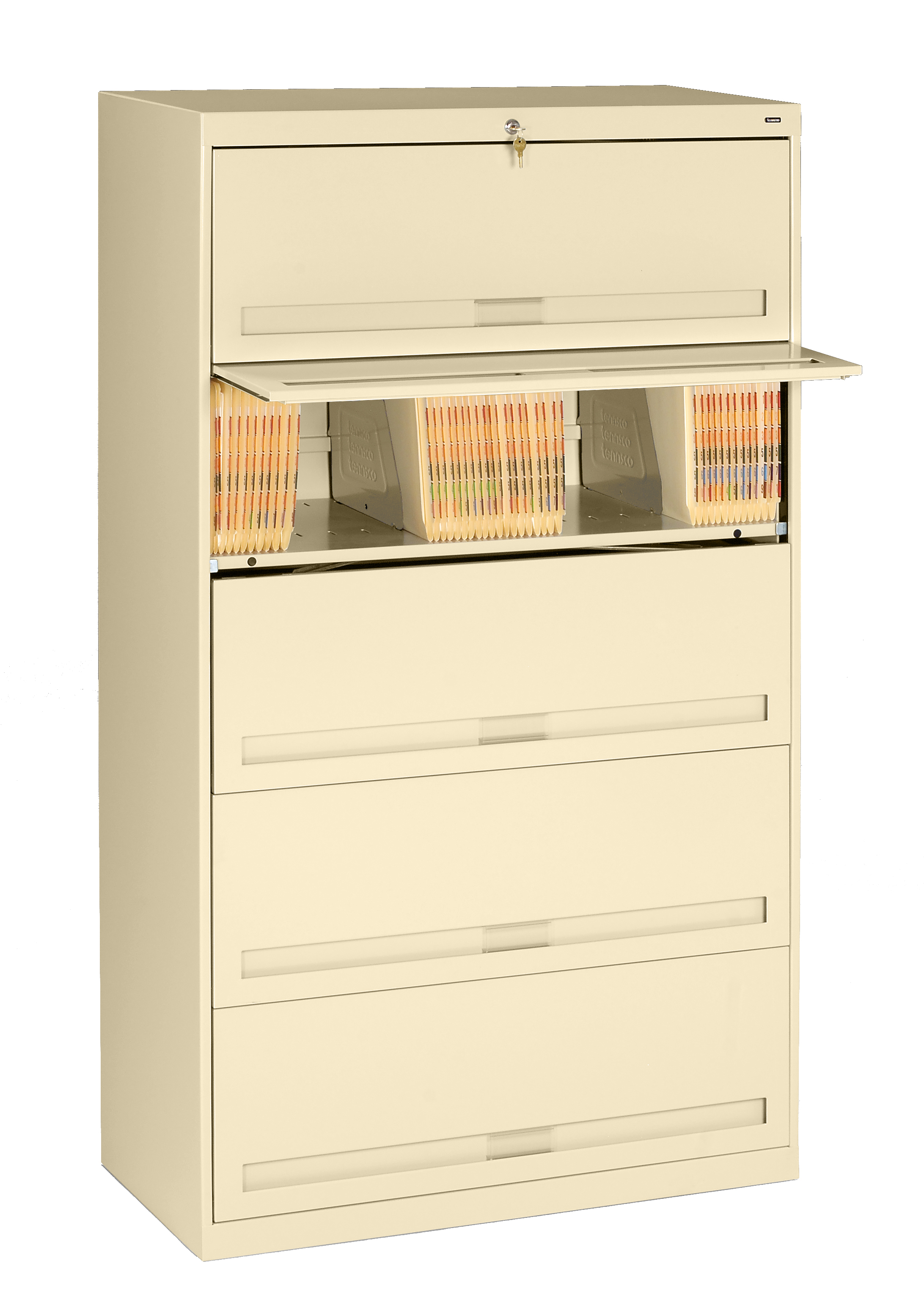 Tennsco Storage Made Easy 5 Tier Lateral File with Fixed Shelf