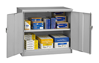 48 Width x 42 Height x 24 Depth Tennsco J2442SU Heavy Gauge Steel Welded Counter High Jumbo Storage Cabinet Black