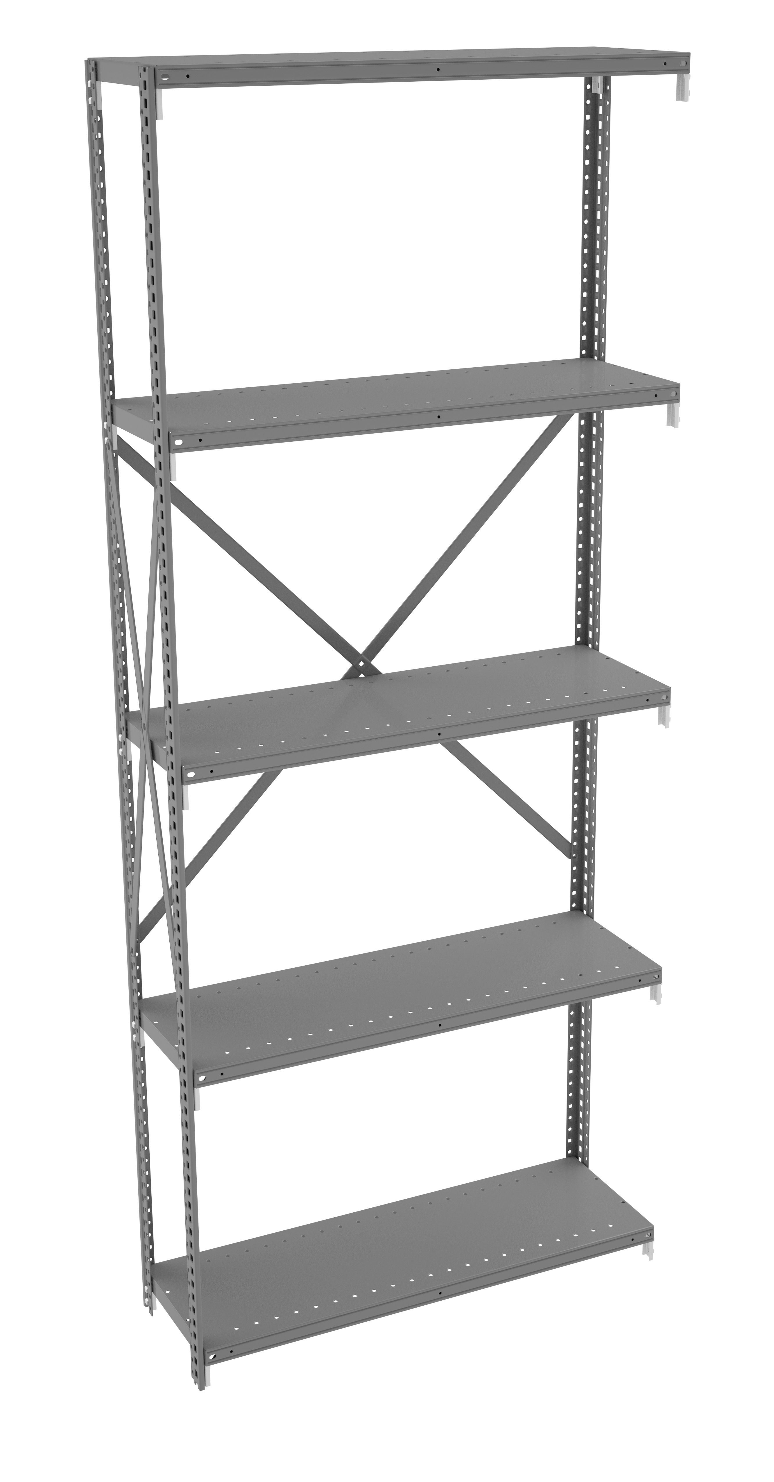 Tennsco 5 Shelf Q-Line Shelving Open Adder Unit – 22 Gauge