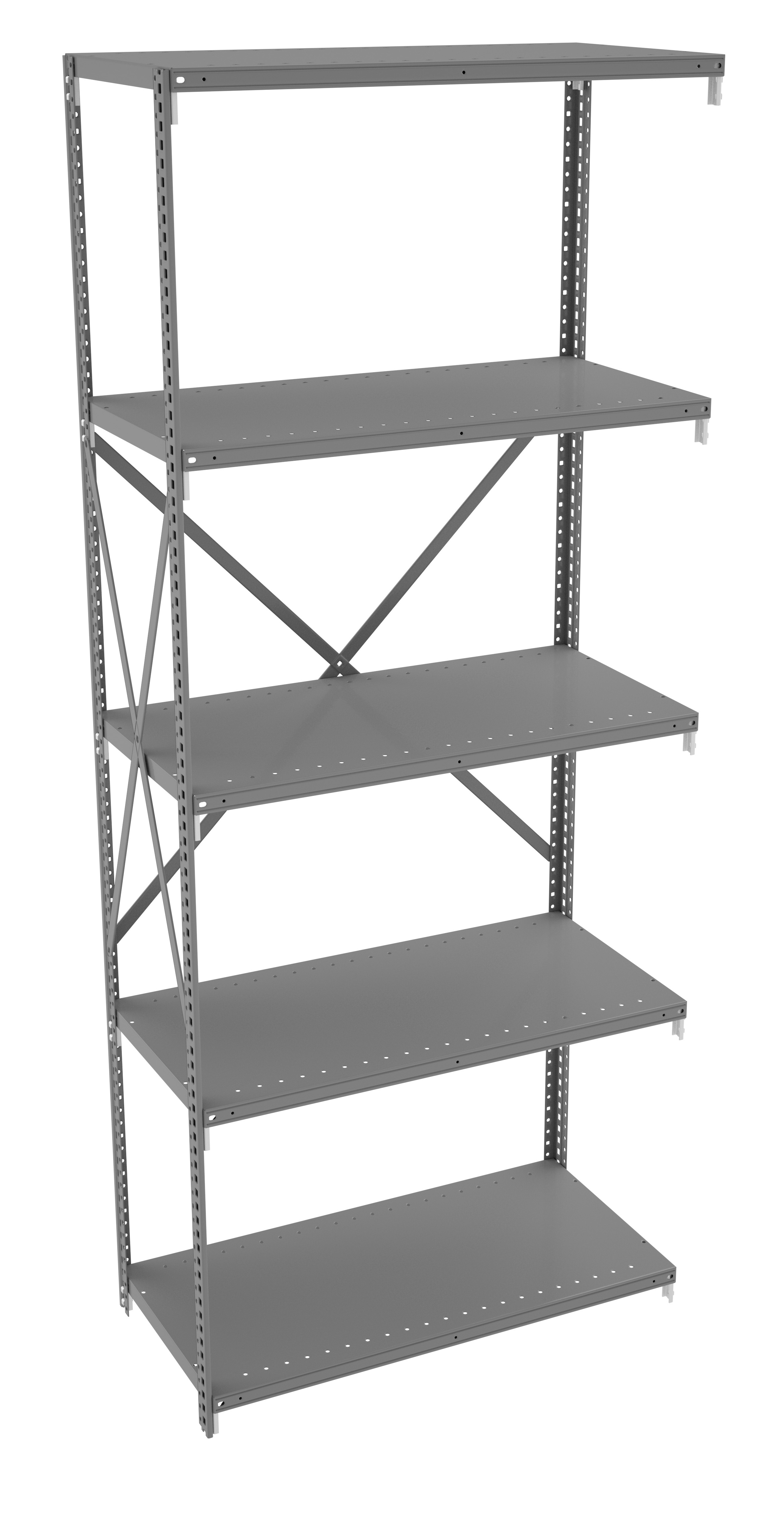 Tennsco 5 Shelf Q-Line Shelving Open Adder Unit – 22 Gauge