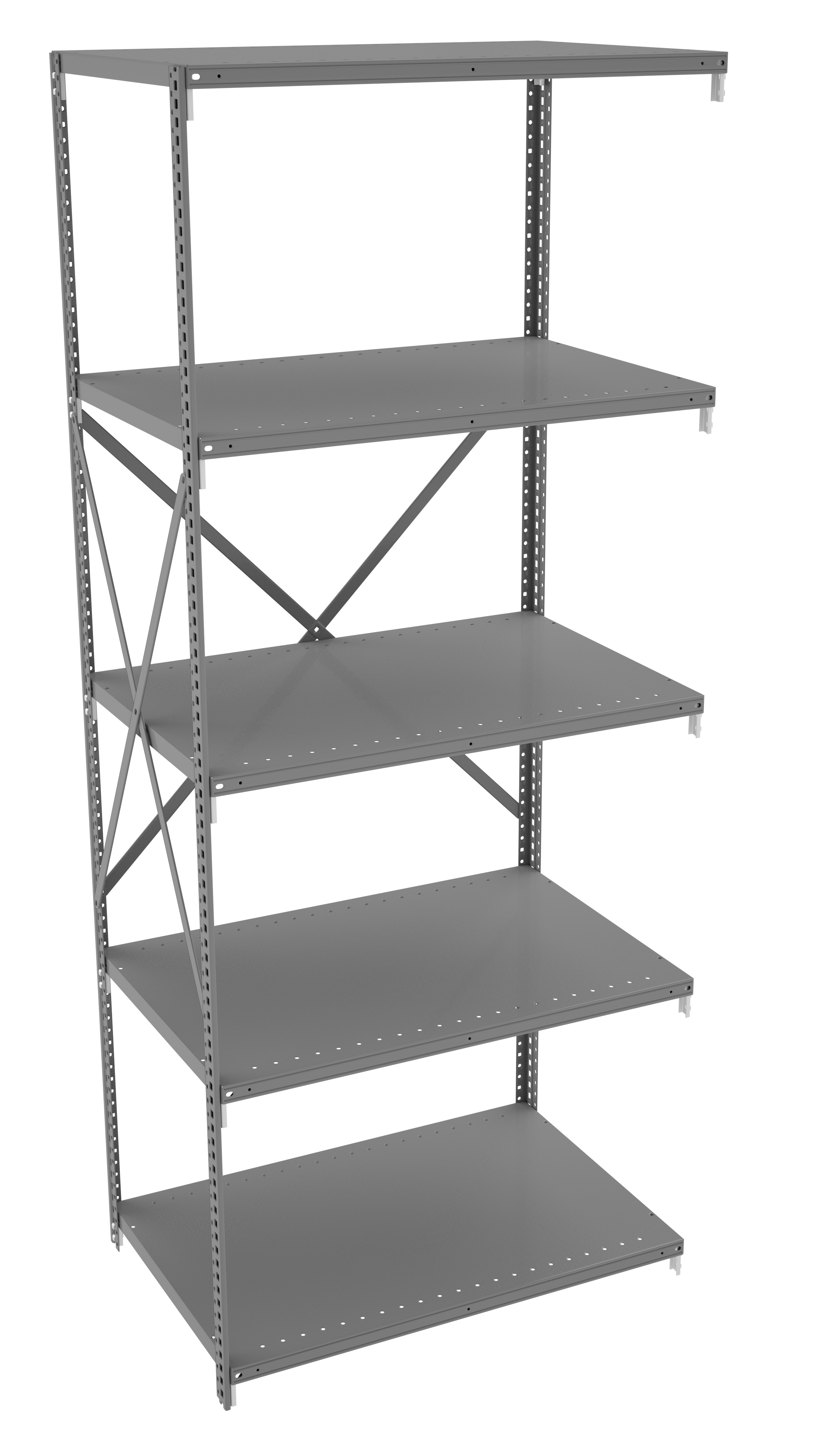 Tennsco 5 Shelf Q-Line Shelving Open Adder Unit – 22 Gauge