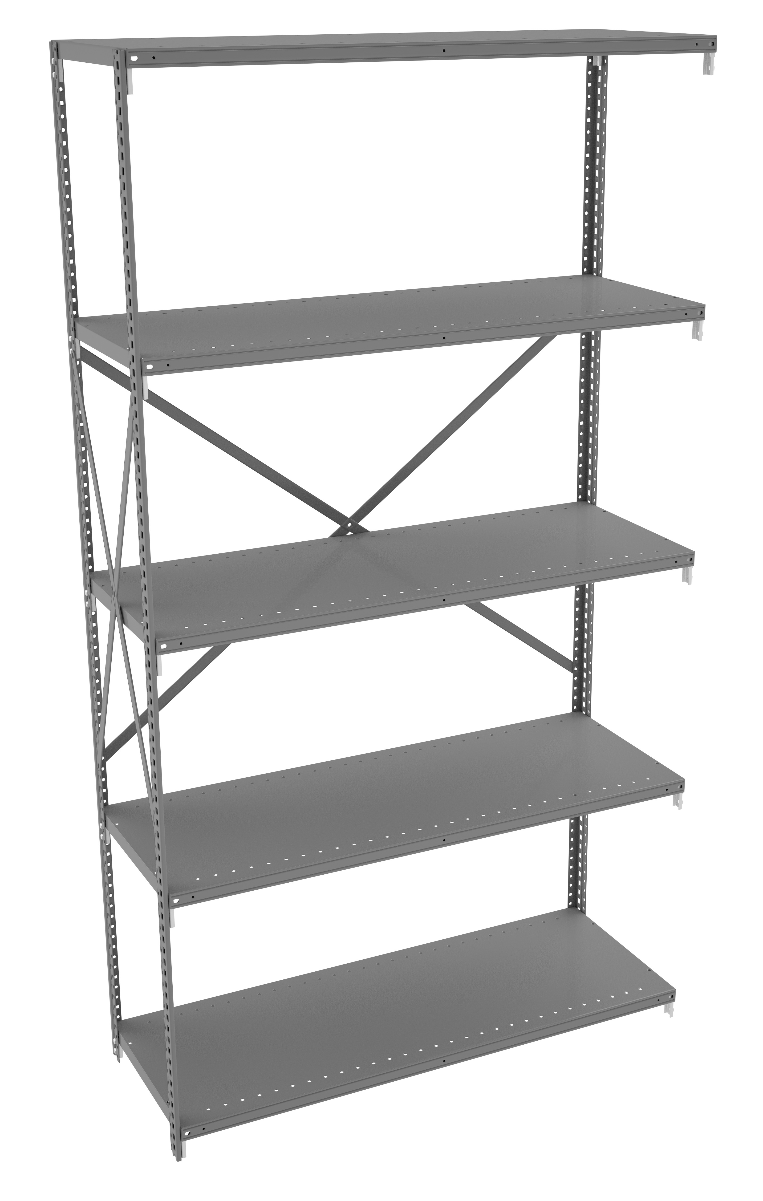 Tennsco 5 Shelf Q-Line Shelving Open Adder Unit – 22 Gauge