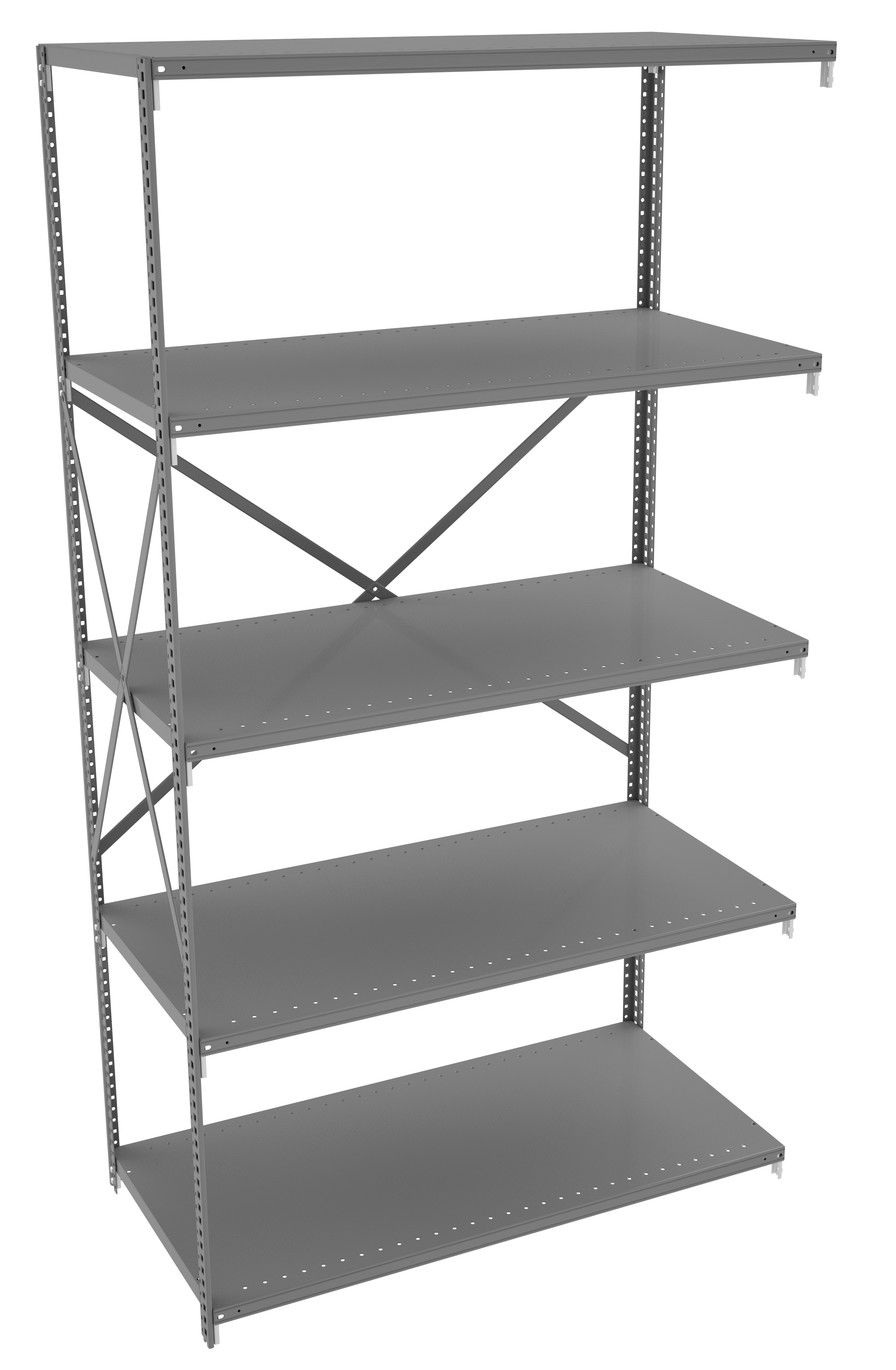 Tennsco 5 Shelf Q-Line Shelving Open Adder Unit – 22 Gauge