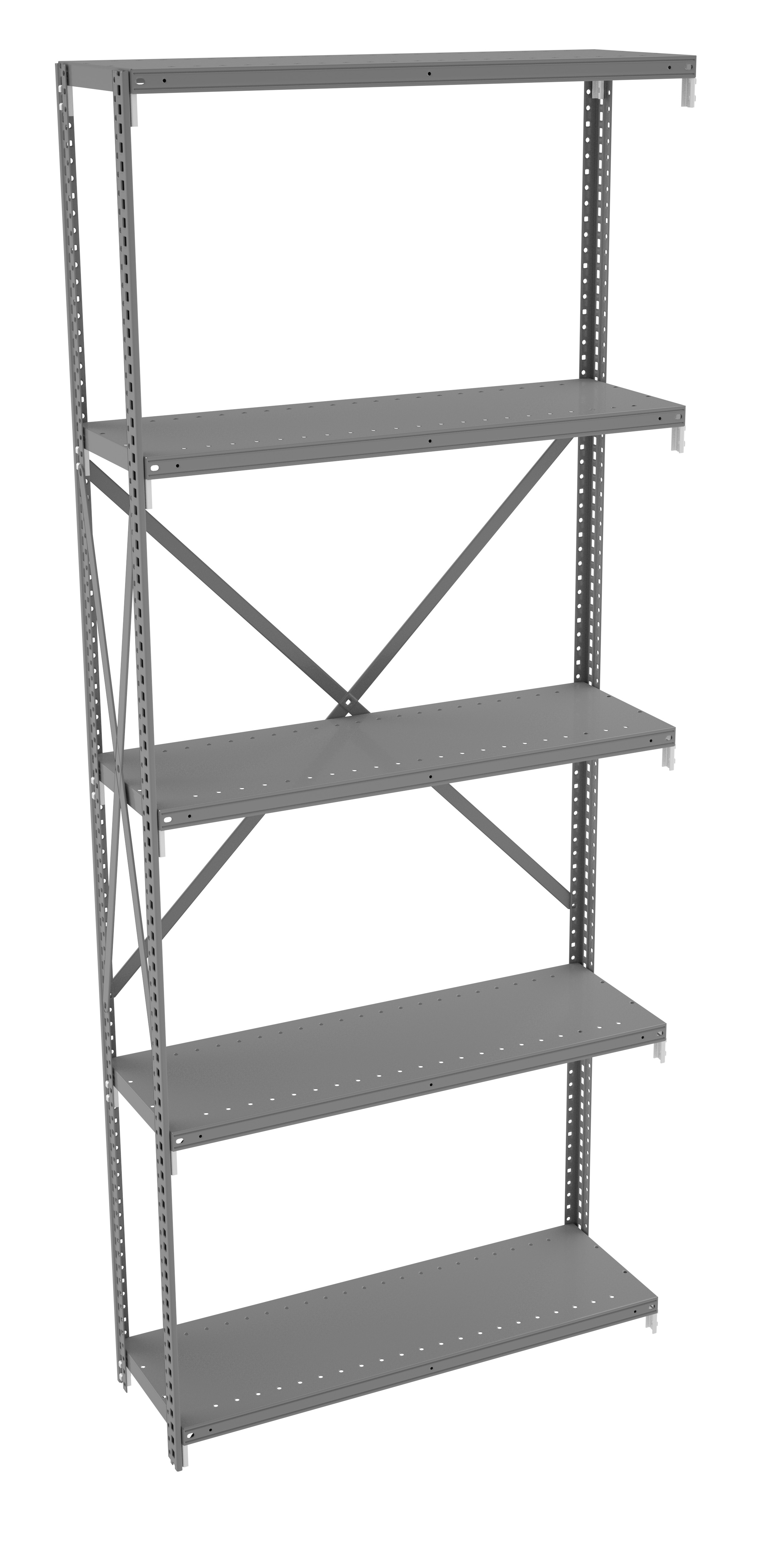 Tennsco 5 Shelf Q-Line Shelving Open Adder Unit – 20 Gauge