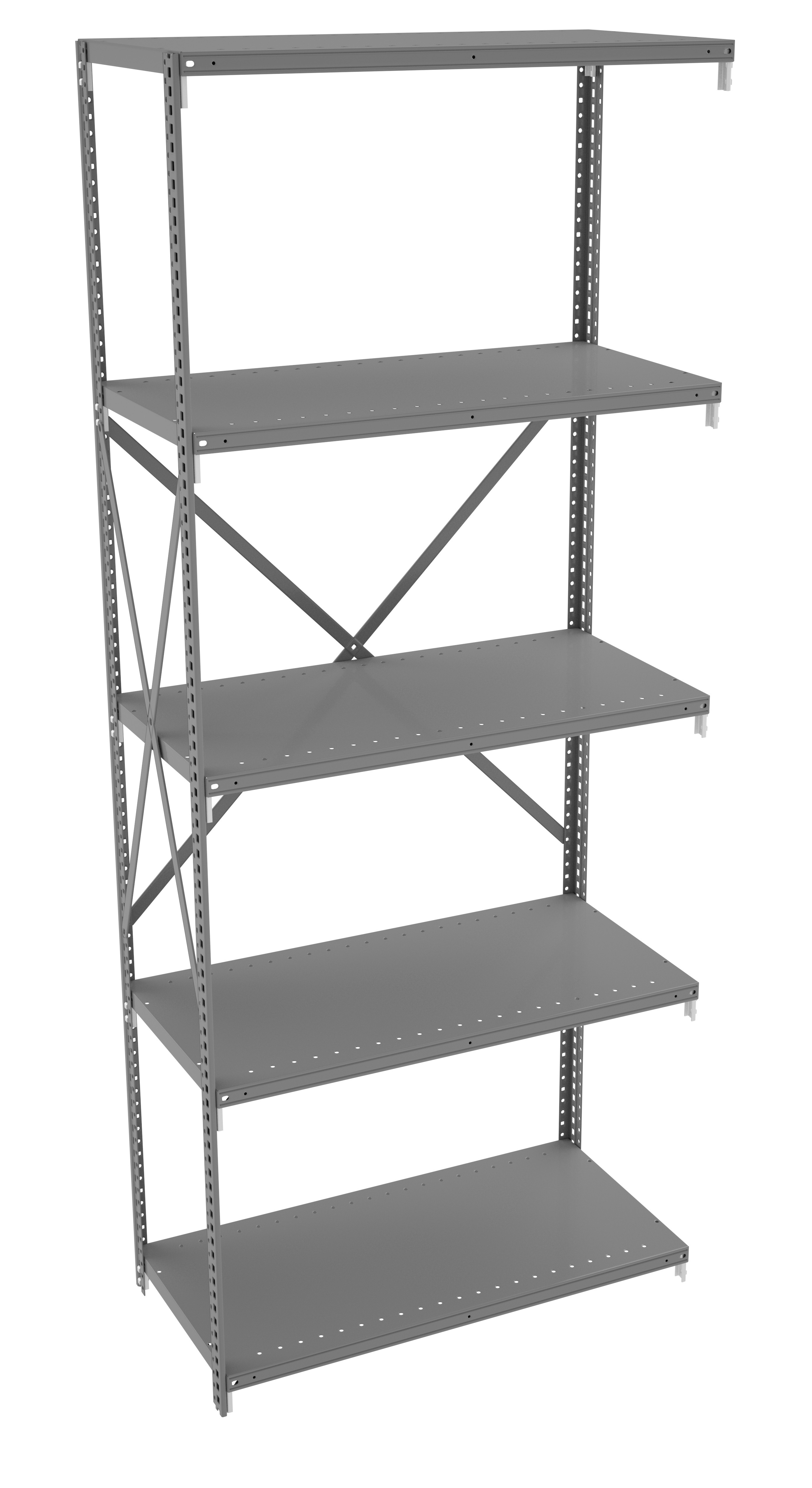 Tennsco 5 Shelf Q-Line Shelving Open Adder Unit – 20 Gauge