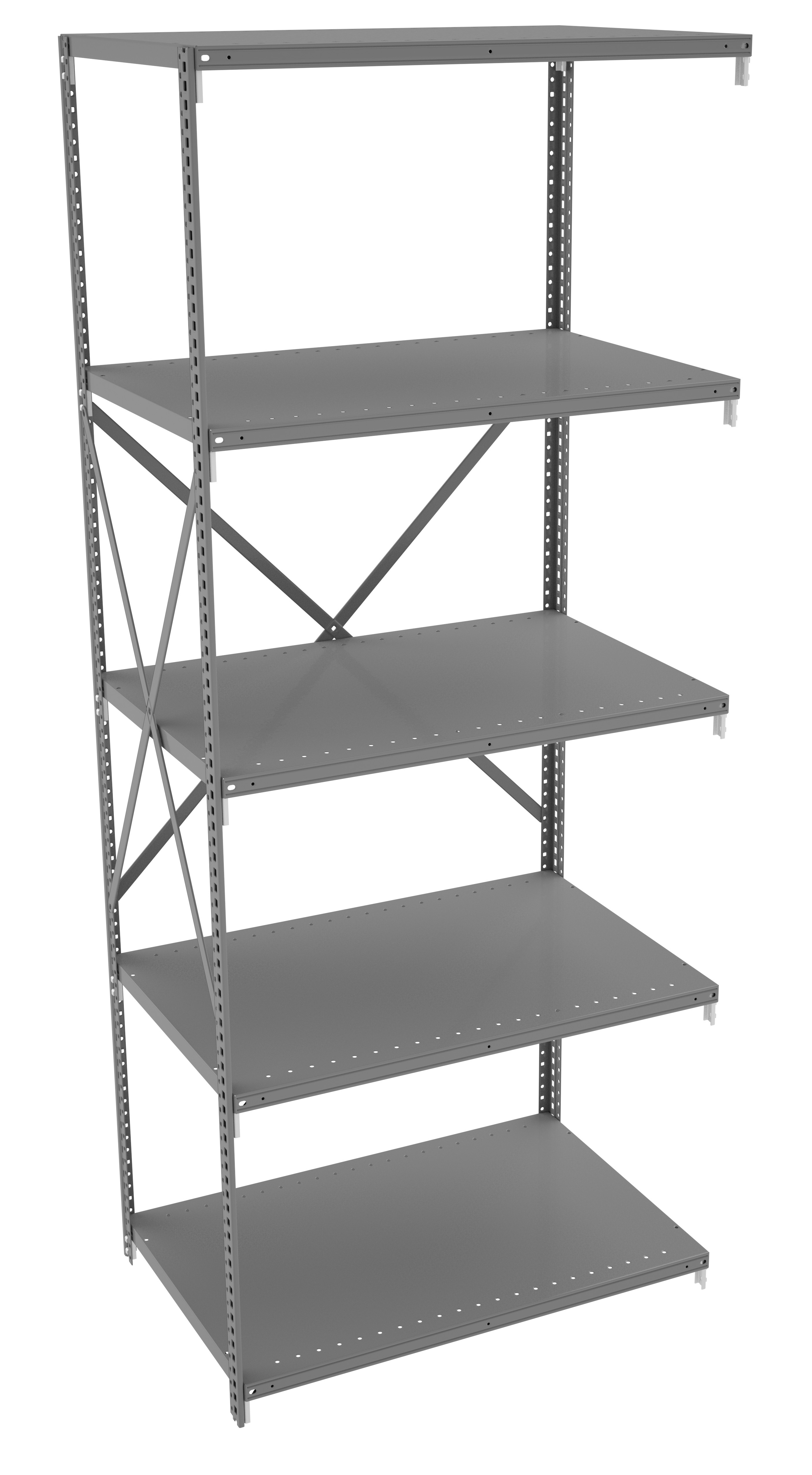 Tennsco 5 Shelf Q-Line Shelving Open Adder Unit – 20 Gauge