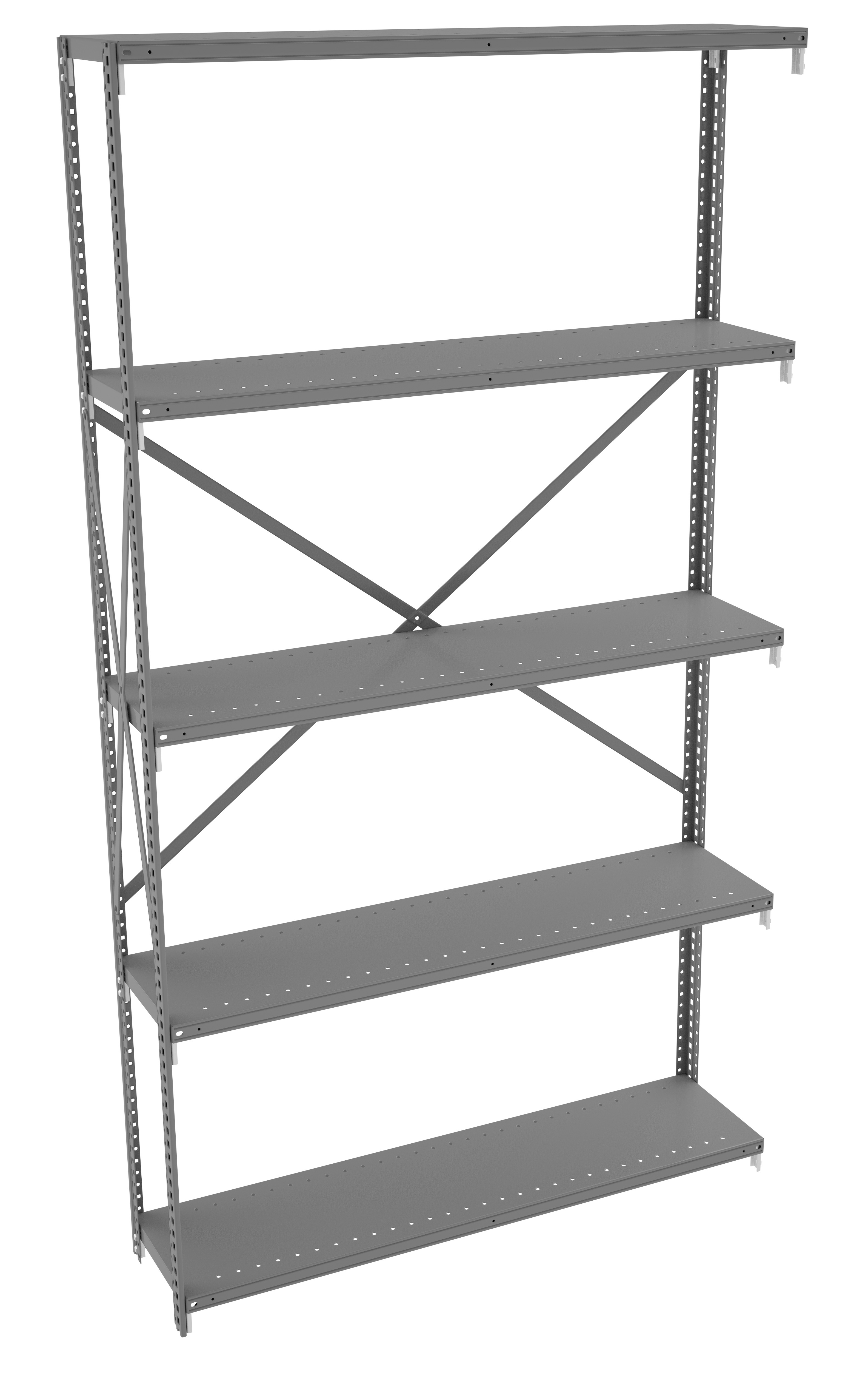 Tennsco 5 Shelf Q-Line Shelving Open Adder Unit – 20 Gauge