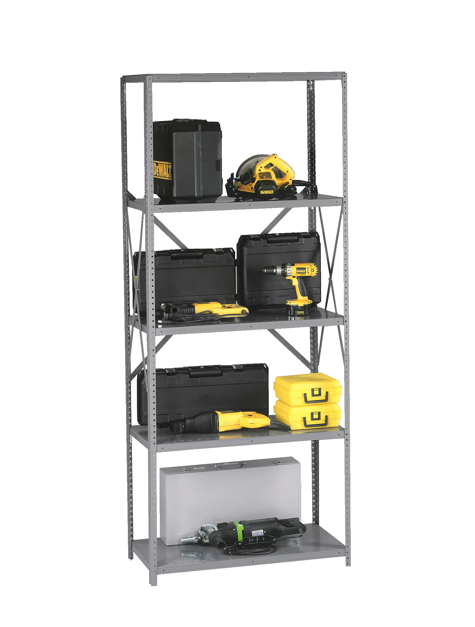 Tennsco 5 Shelf Q-Line Shelving Open Starter Unit – 20 Gauge