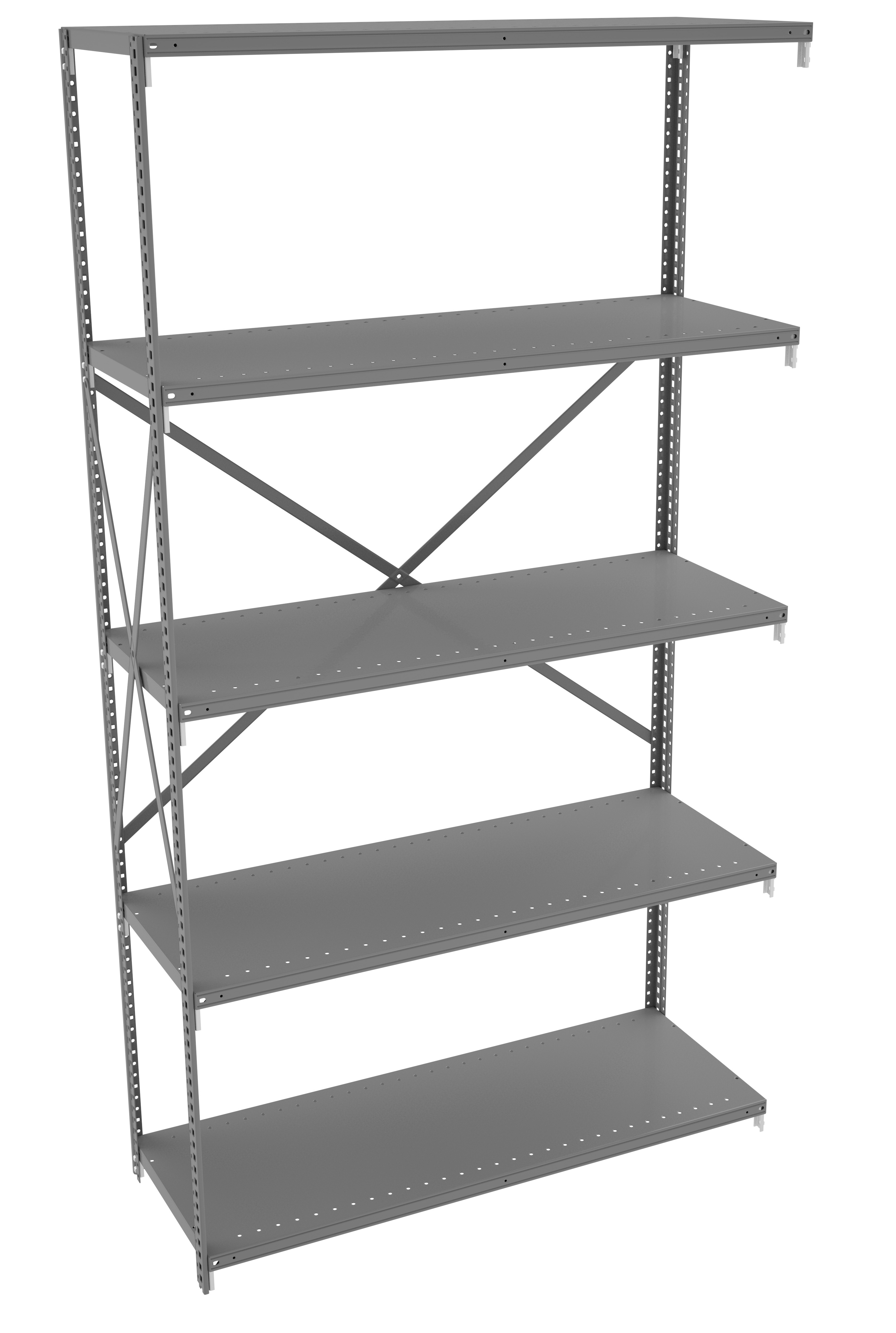 Tennsco 5 Shelf Q-Line Shelving Open Adder Unit – 20 Gauge