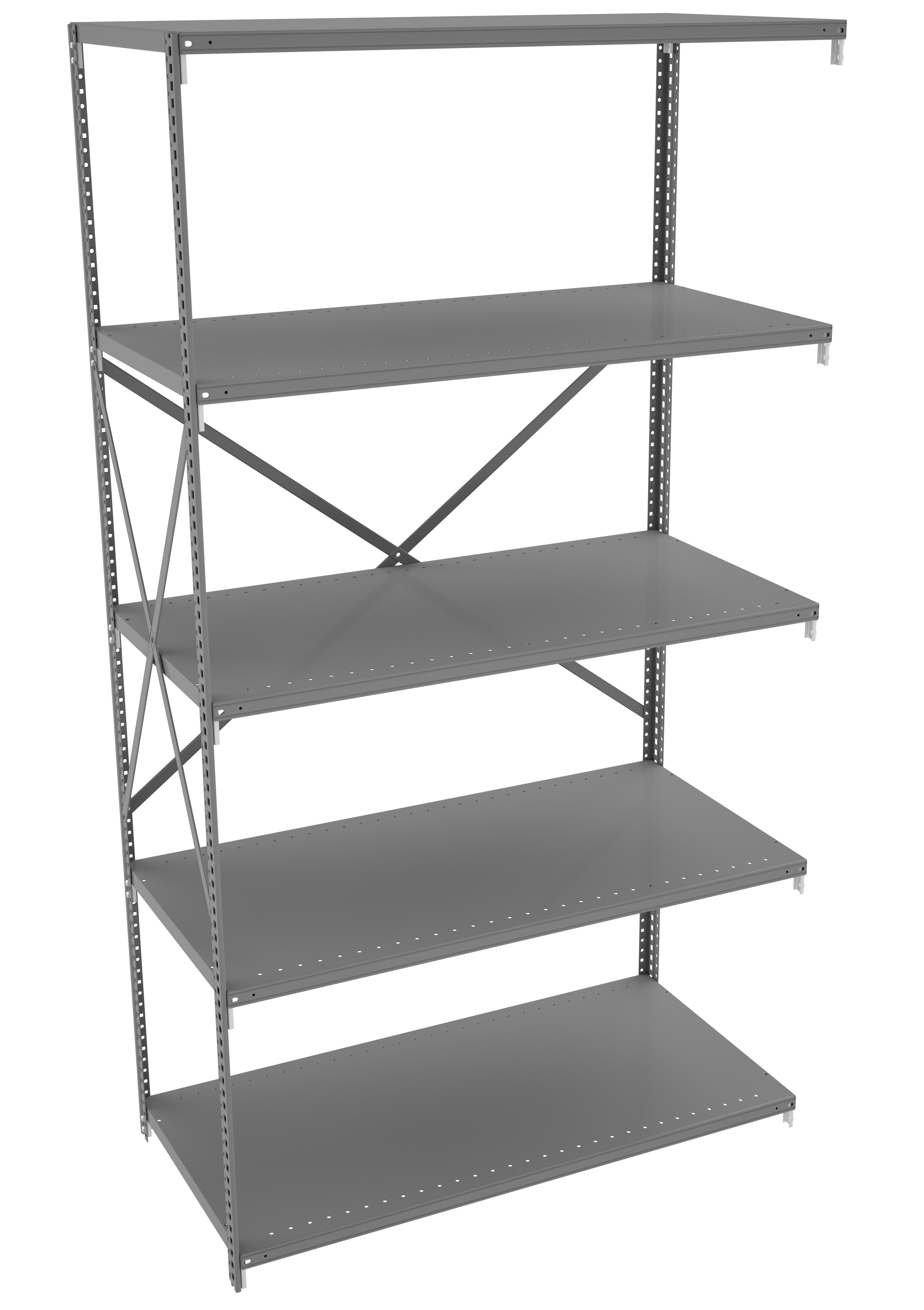 Tennsco 5 Shelf Q-Line Shelving Open Adder Unit – 20 Gauge