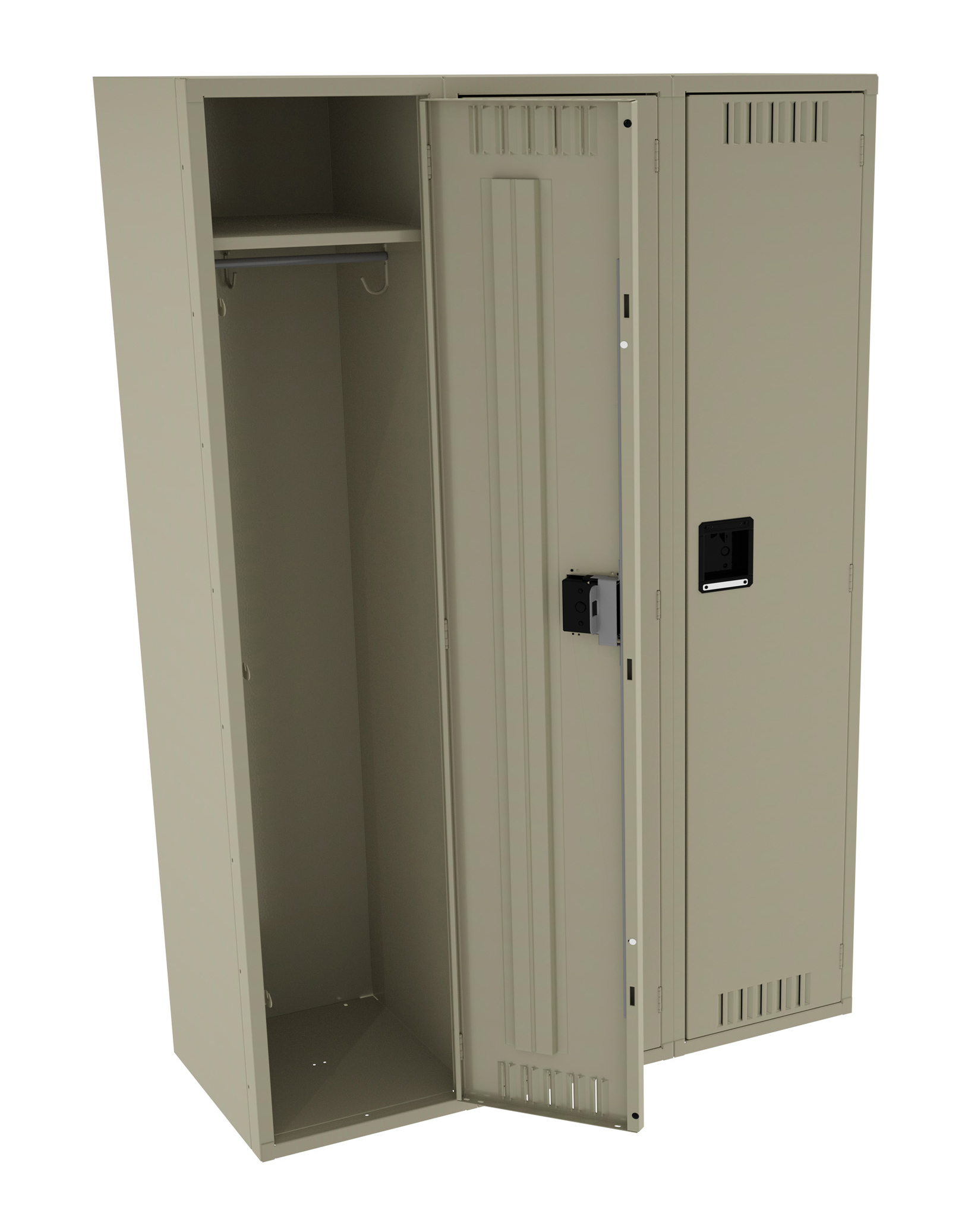 Tennsco Single Tier Locker – Three Wide Without Legs (Unassembled)