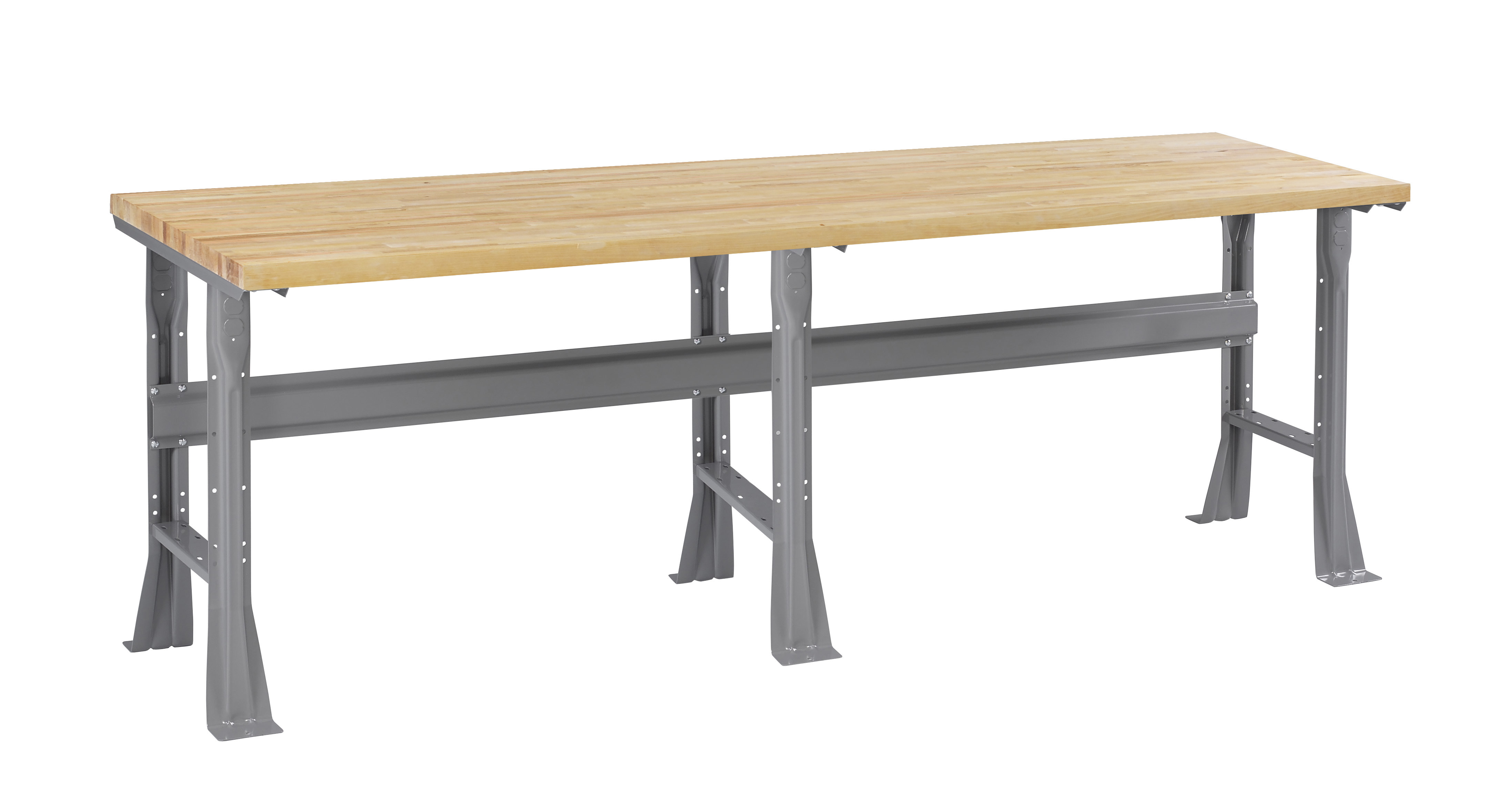 Tennsco Flared Leg Workbench with Butcher Block Top